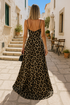 Adriana | Vestido largo con estampado de leopardo