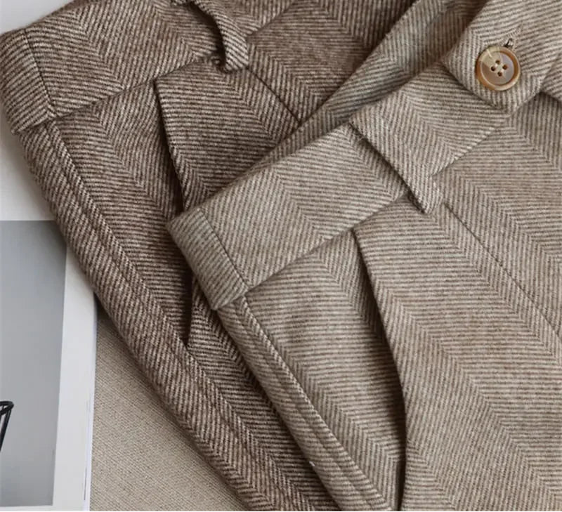 Claudia | Pantalones de lana de cintura alta