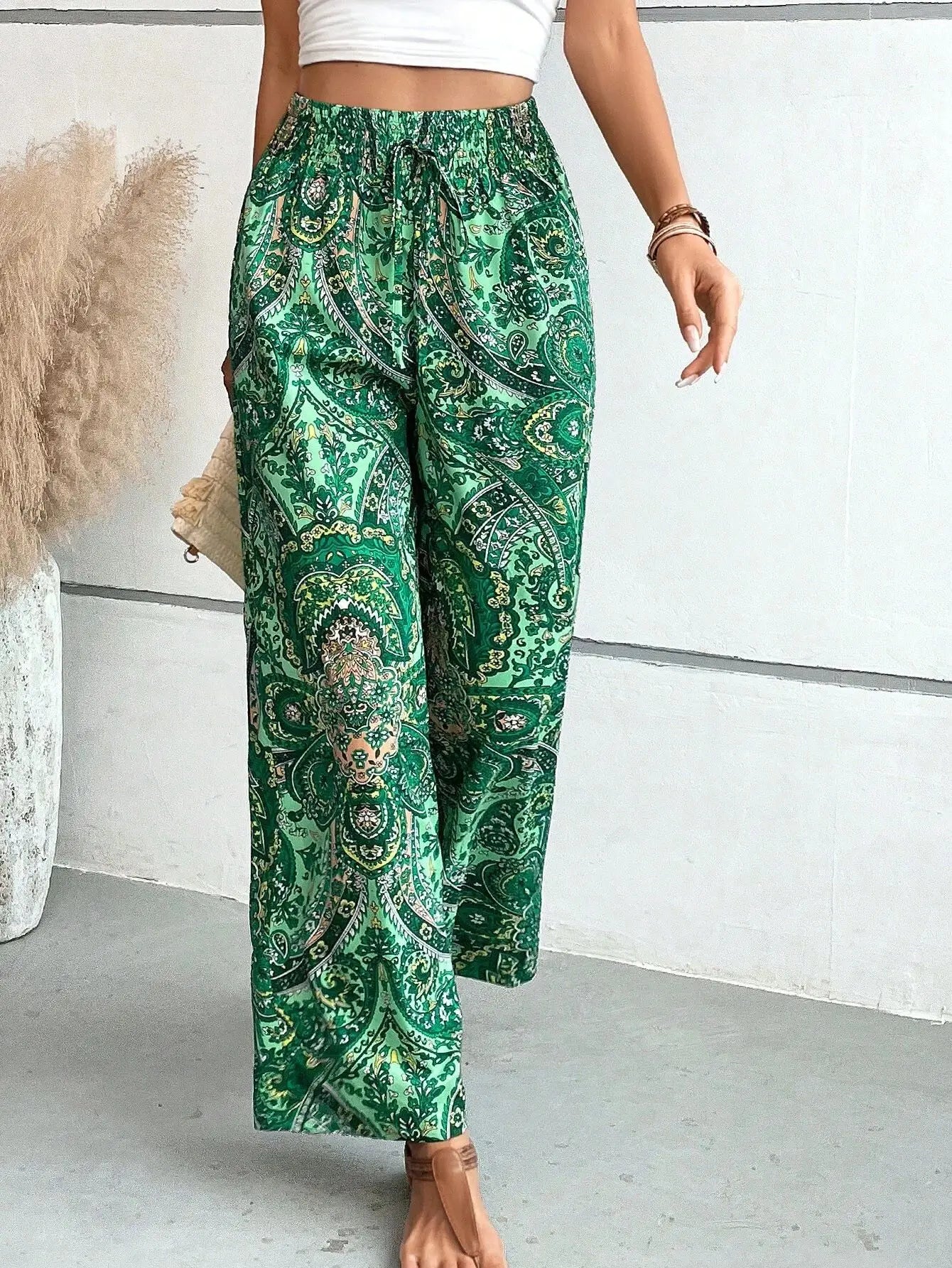 Valentina | Pantalones anchos con lazo y estilo bohemio
