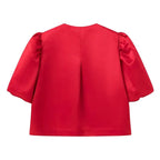 Carmen | Blusa satinada con mangas abullonadas