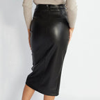 Camila | Falda lápiz de cuero sintético
