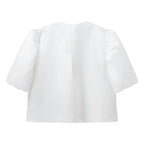 Carmen | Blusa satinada con mangas abullonadas