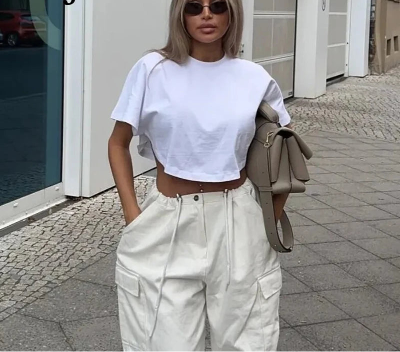 Lucía | Top corto oversize con mangas murciélago