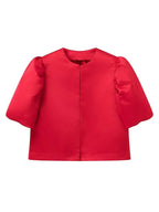 Carmen | Blusa satinada con mangas abullonadas