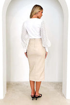 Camila | Falda lápiz de cuero sintético