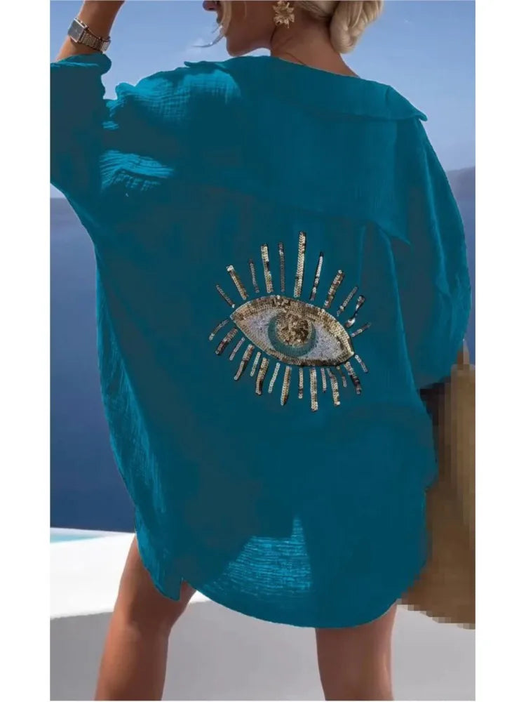 Sofía | Camisa estampada con ojos