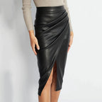 Camila | Falda lápiz de cuero sintético