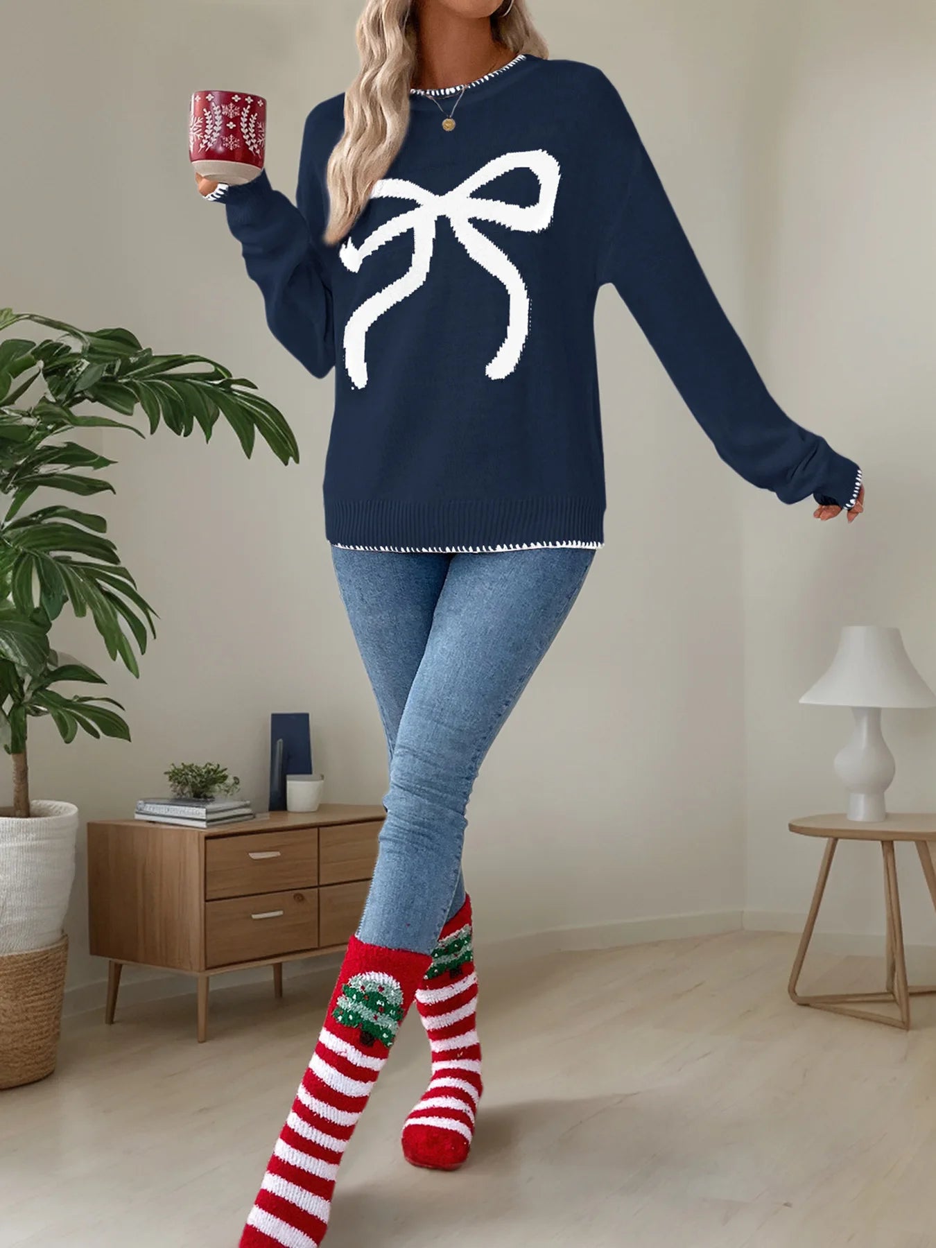 Elena | Suéter navideño de punto con diseño dulce y casual