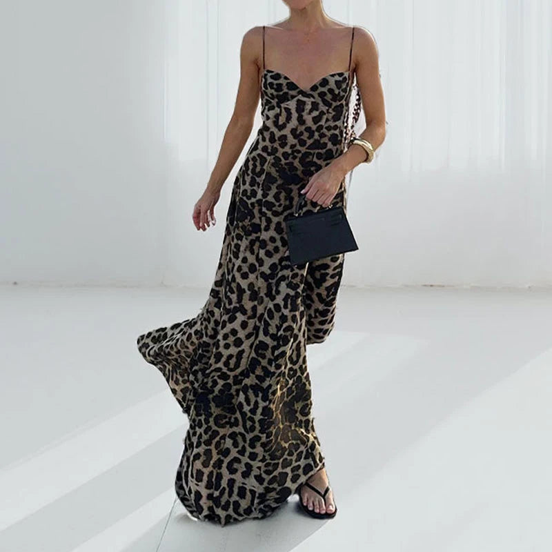 Adriana | Vestido largo con estampado de leopardo