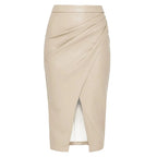 Camila | Falda lápiz de cuero sintético