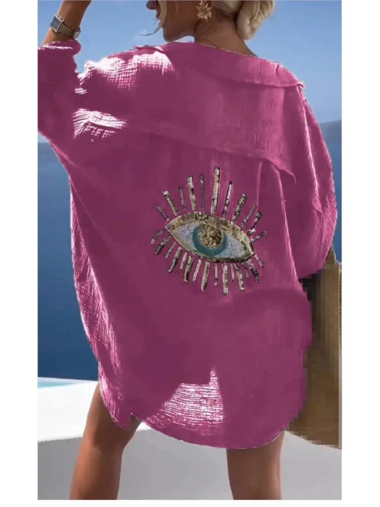 Sofía | Camisa estampada con ojos