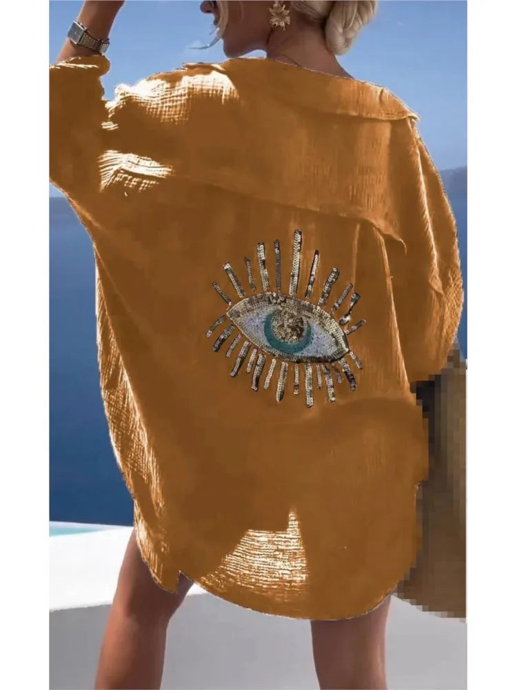 Sofía | Camisa estampada con ojos