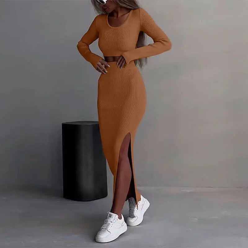 Marina | Conjunto de punto con falda ajustada