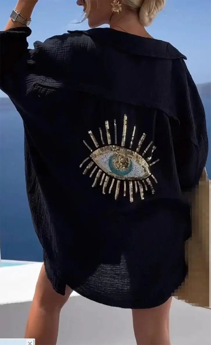 Sofía | Camisa estampada con ojos