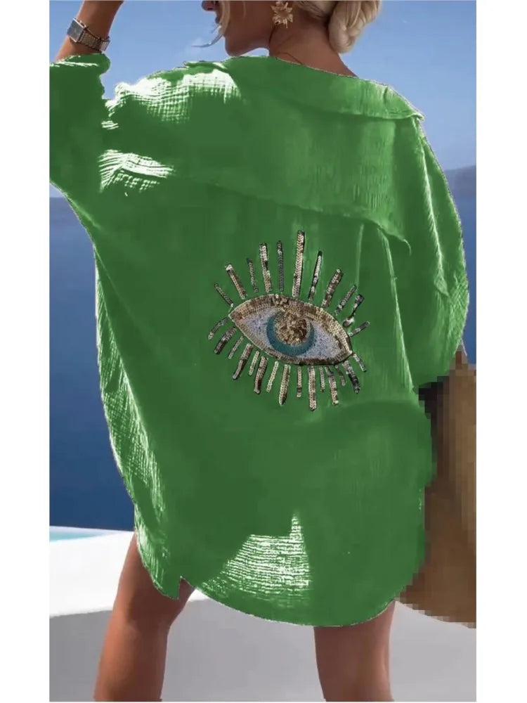 Sofía | Camisa estampada con ojos