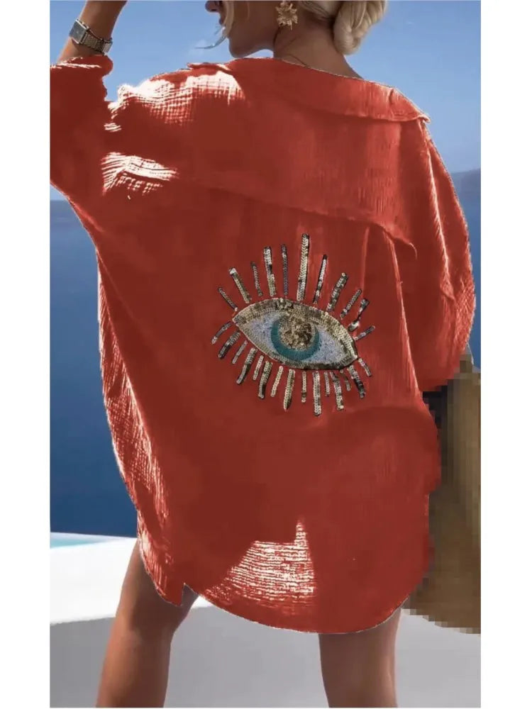 Sofía | Camisa estampada con ojos